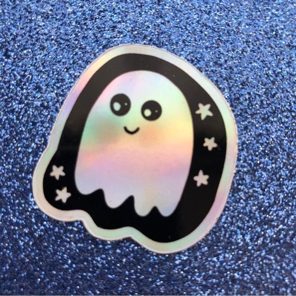 🍒 5/$25 🍒 TWO Holographic Ghost Stickers - Picture 3 of 4